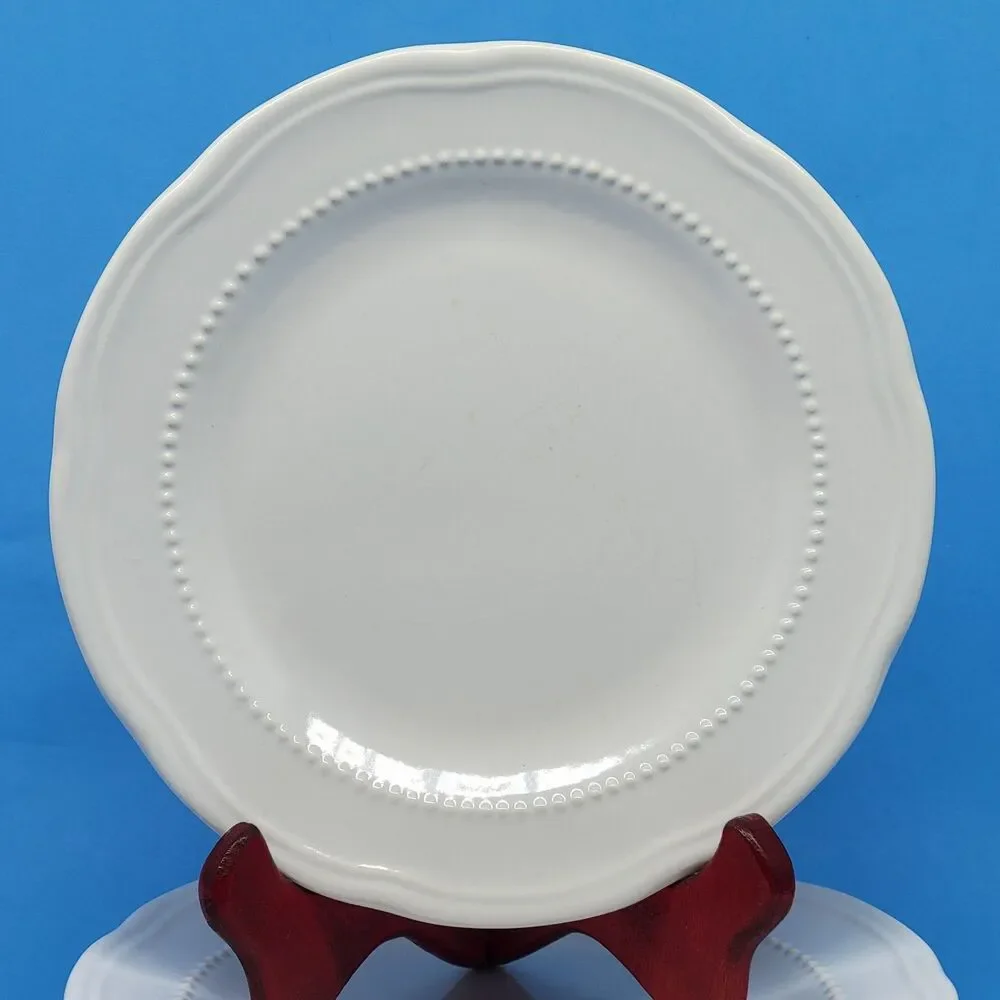 Pottery Barn Outlet White Beaded Scalloped 8